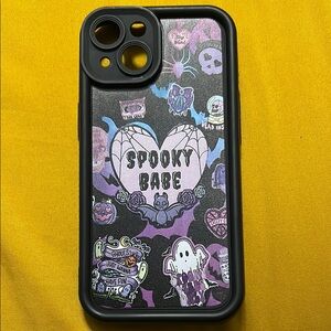 Spooky Babe Black and Purple Phone Case- IPhone 14
